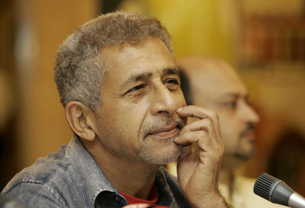 NEW DELHI, INDIA:  Director of the play 'Katha Collage', Naseeruddin Shah listens during a press conference in New Delhi, 24 June 2005. The 'Katha Collage' play, which is a series of three classic tales in Hindi, will be staged as a fundraiser for the India Foundation for the Arts (IFA) at Kamani auditorium in New Delhi.  AFP PTOTO/Prakash SINGH  (Photo credit should read PRAKASH SINGH/AFP/Getty Images)
